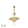 316L SURGICAL STEEL BROKEN HEART DANGLE BELLY BUTTON NAVEL RING 
